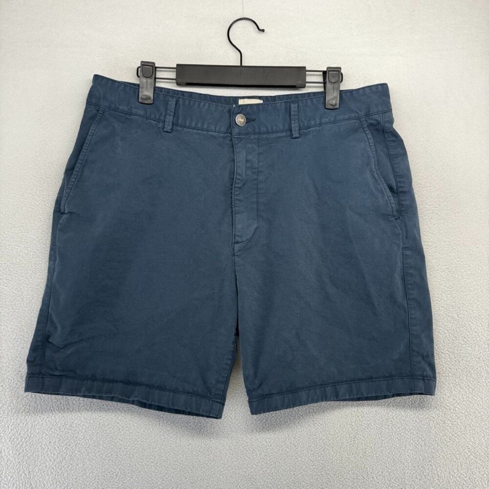 Flint and Tinder Shorts men's 34 Blue Chino Khaki Casual Flat Front Preppy 7 in